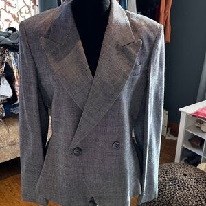 Gloria Vanderbilt Women's Charcoal Double-Breasted Blazer